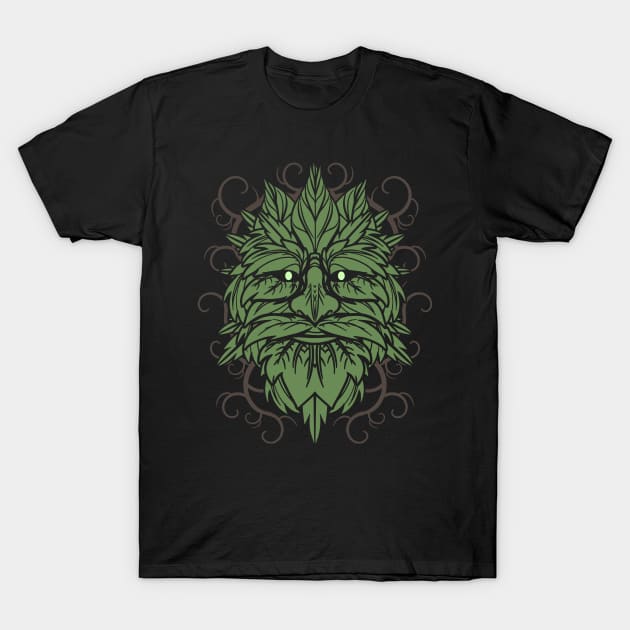 TRADITIONAL CELTIC WICCA PAGAN GREENMAN T-SHIRT AND MERCHANDISE T-Shirt by Tshirt Samurai